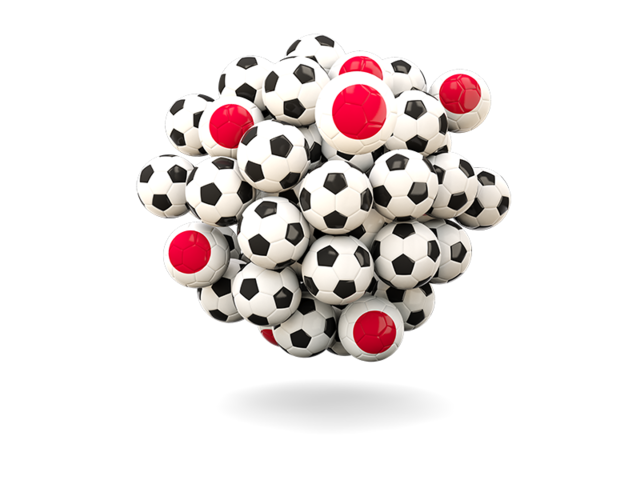 Pile of footballs. Download flag icon of Japan at PNG format