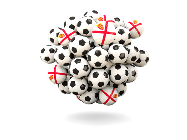 Pile of footballs. Download flag icon of Jersey at PNG format