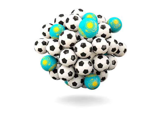 Pile of footballs. Download flag icon of Kazakhstan at PNG format