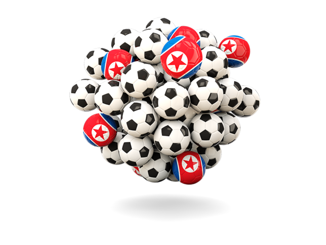 Pile of footballs. Download flag icon of North Korea at PNG format