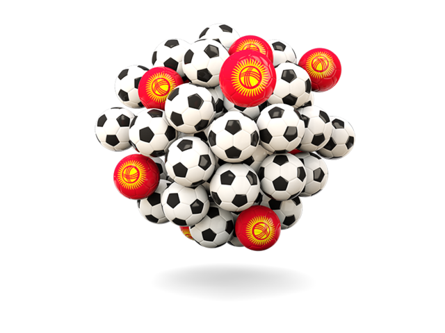 Pile of footballs. Download flag icon of Kyrgyzstan at PNG format