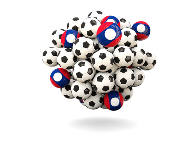 Pile of footballs. Download flag icon of Laos at PNG format