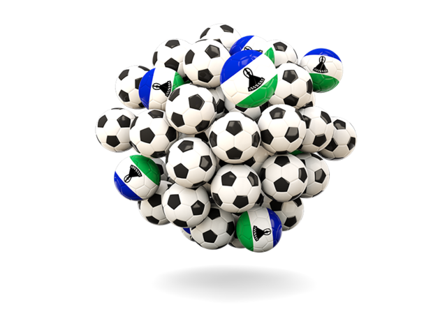 Pile of footballs. Download flag icon of Lesotho at PNG format