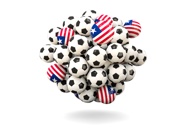 Pile of footballs. Download flag icon of Liberia at PNG format