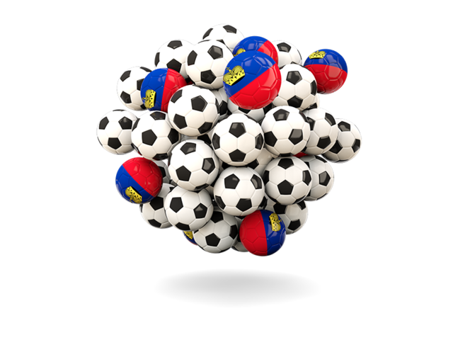 Pile of footballs. Download flag icon of Liechtenstein at PNG format