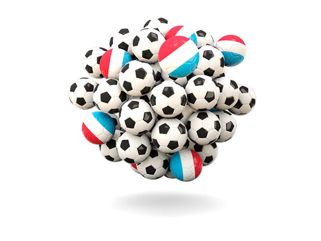 Pile of footballs. Download flag icon of Luxembourg at PNG format