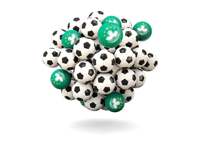 Pile of footballs. Download flag icon of Macao at PNG format