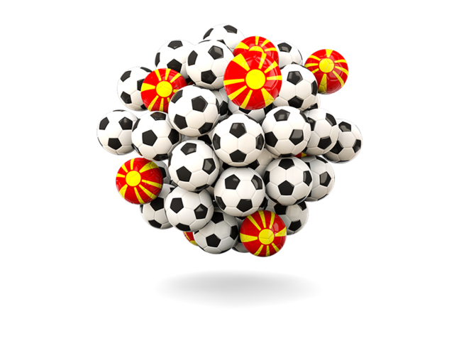 Pile of footballs. Download flag icon of Macedonia at PNG format