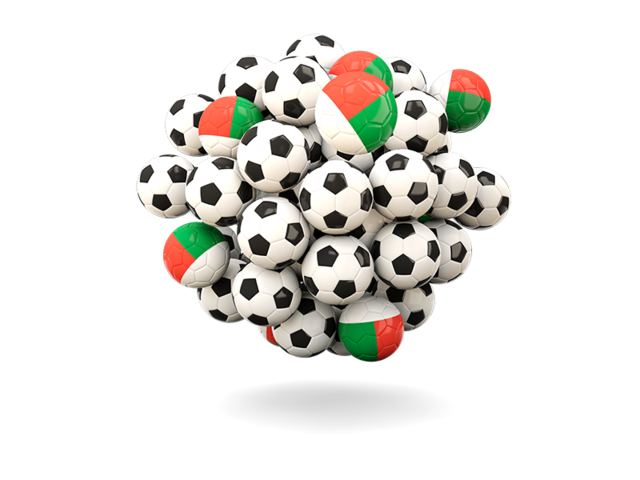 Pile of footballs. Download flag icon of Madagascar at PNG format