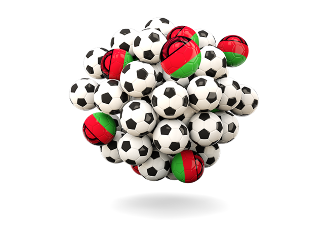 Pile of footballs. Download flag icon of Malawi at PNG format