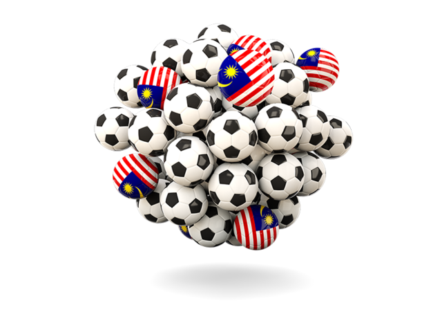 Куча футбольных мячей. Скачать флаг. Малайзия