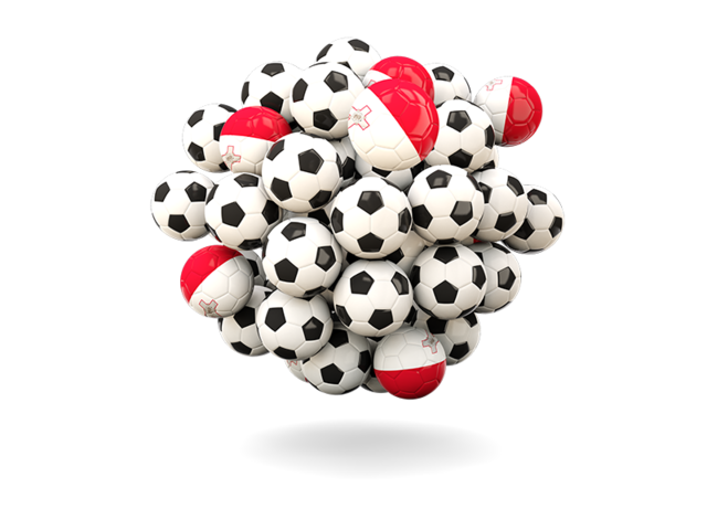 Pile of footballs. Download flag icon of Malta at PNG format