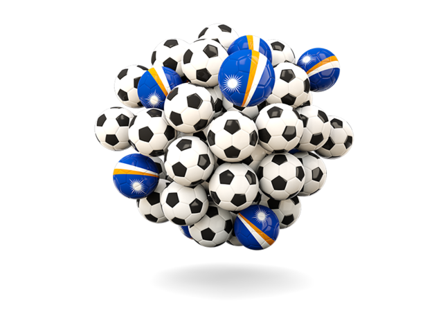 Pile of footballs. Download flag icon of Marshall Islands at PNG format
