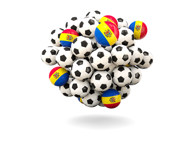 Pile of footballs. Download flag icon of Moldova at PNG format