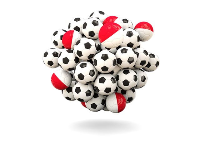 Pile of footballs. Download flag icon of Monaco at PNG format
