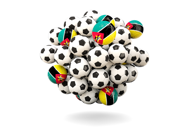 Pile of footballs. Download flag icon of Mozambique at PNG format