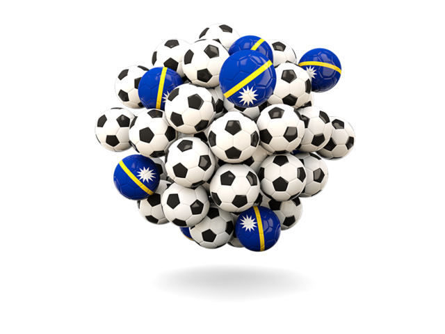 Pile of footballs. Download flag icon of Nauru at PNG format