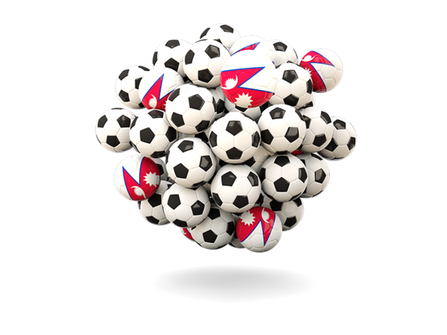 Pile of footballs. Download flag icon of Nepal at PNG format