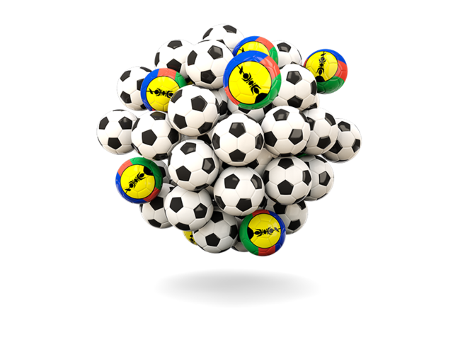 Pile of footballs. Download flag icon of New Caledonia at PNG format