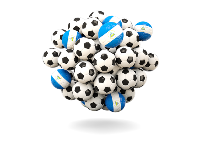 Pile of footballs. Download flag icon of Nicaragua at PNG format