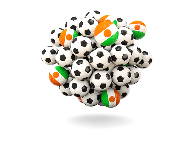 Pile of footballs. Download flag icon of Niger at PNG format