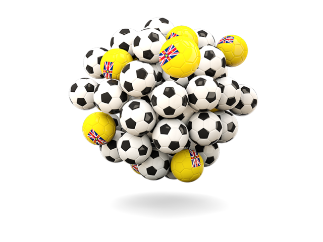 Pile of footballs. Download flag icon of Niue at PNG format