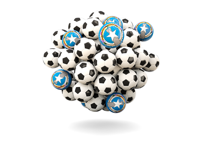 Pile of footballs. Download flag icon of Northern Mariana Islands at PNG format
