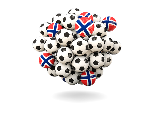 Pile of footballs. Download flag icon of Norway at PNG format