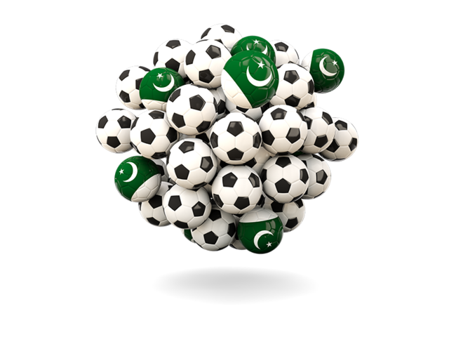 Куча футбольных мячей. Скачать флаг. Пакистан