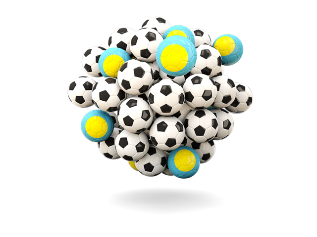 Pile of footballs. Download flag icon of Palau at PNG format