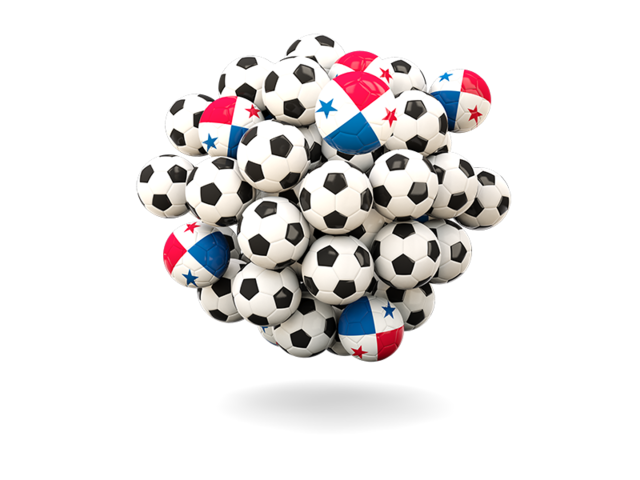 Pile of footballs. Download flag icon of Panama at PNG format