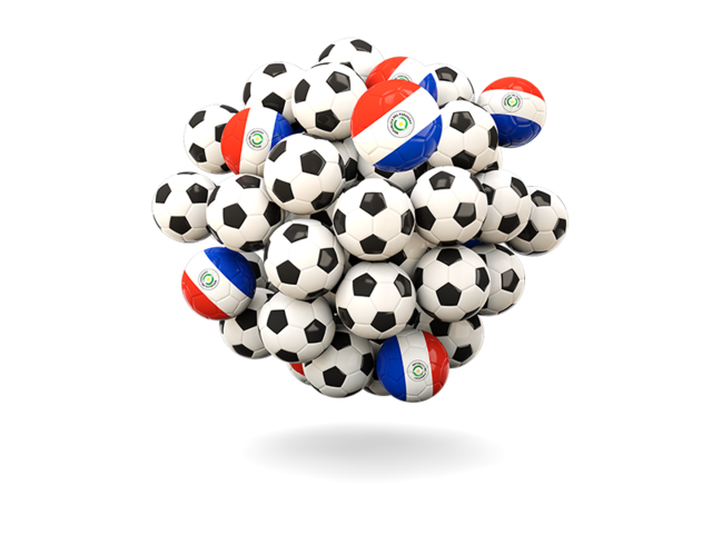 Pile of footballs. Download flag icon of Paraguay at PNG format