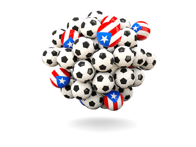 Pile of footballs. Download flag icon of Puerto Rico at PNG format