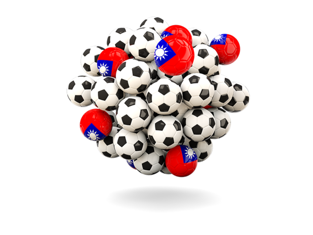 Pile of footballs. Download flag icon of Taiwan at PNG format