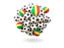 Republic of the Congo. Pile of footballs. Download icon.