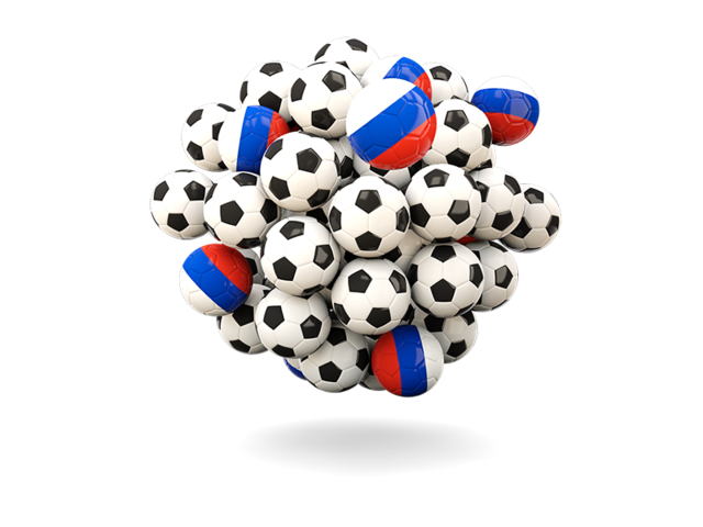 Pile of footballs. Download flag icon of Russia at PNG format