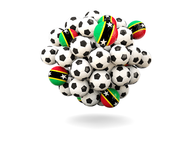 Pile of footballs. Download flag icon of Saint Kitts and Nevis at PNG format