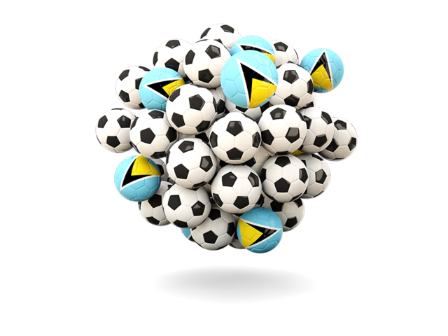 Pile of footballs. Download flag icon of Saint Lucia at PNG format