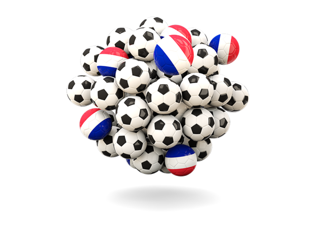 Pile of footballs. Download flag icon of Saint Martin at PNG format