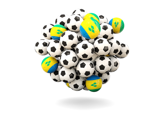 Pile of footballs. Download flag icon of Saint Vincent and the Grenadines at PNG format