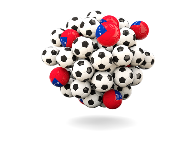 Pile of footballs. Download flag icon of Samoa at PNG format