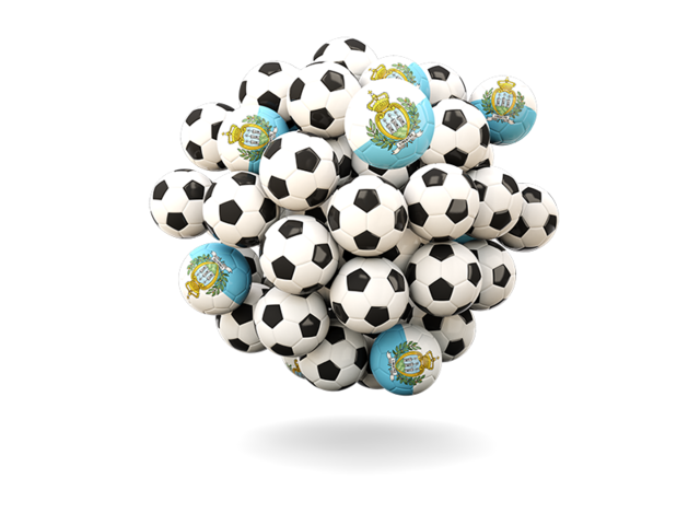 Pile of footballs. Download flag icon of San Marino at PNG format