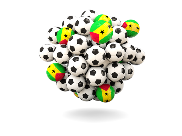 Pile of footballs. Download flag icon of Sao Tome and Principe at PNG format