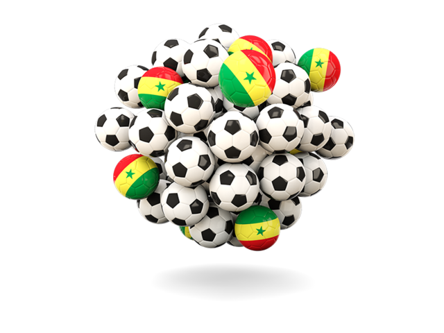 Pile of footballs. Download flag icon of Senegal at PNG format