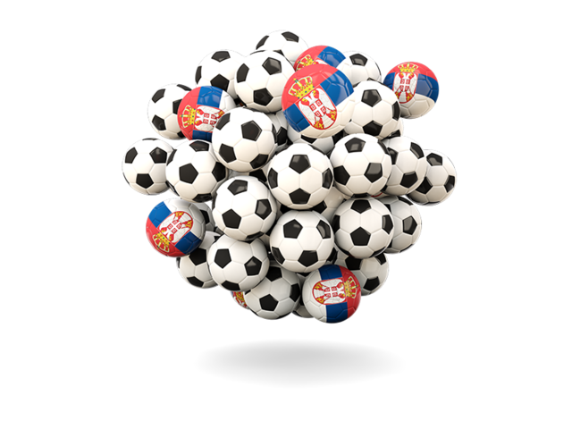 Pile of footballs. Download flag icon of Serbia at PNG format