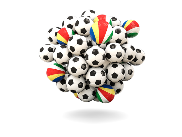 Pile of footballs. Download flag icon of Seychelles at PNG format