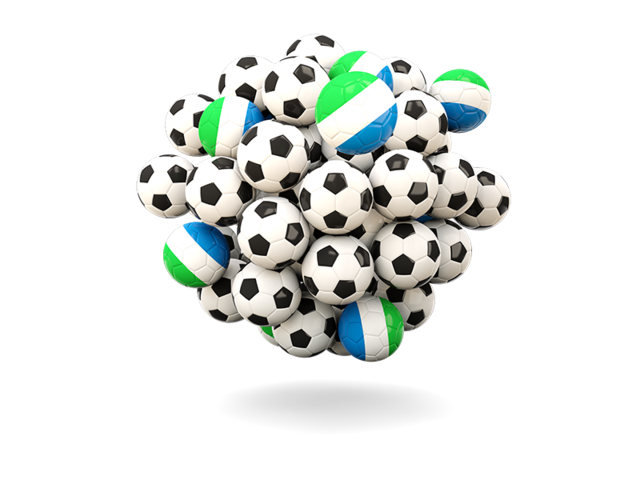 Pile of footballs. Download flag icon of Sierra Leone at PNG format