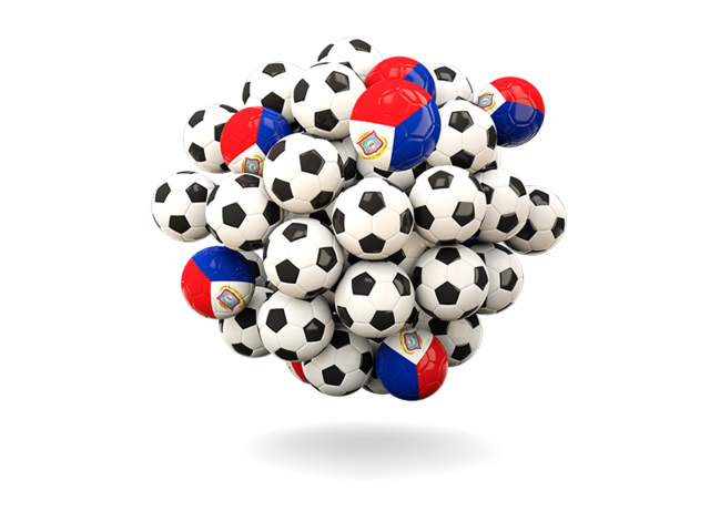 Pile of footballs. Download flag icon of Sint Maarten at PNG format