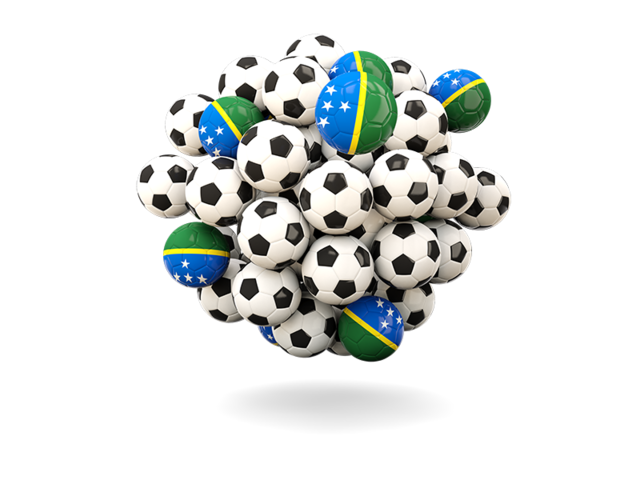 Куча футбольных мячей. Скачать флаг. Соломоновы Острова