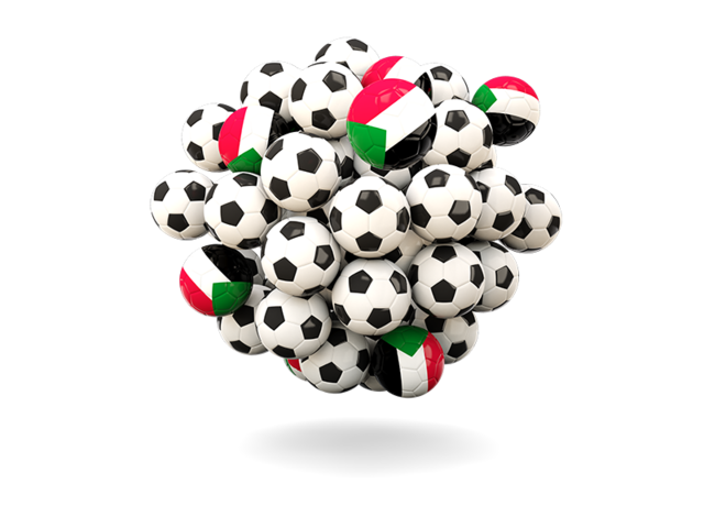 Pile of footballs. Download flag icon of Sudan at PNG format